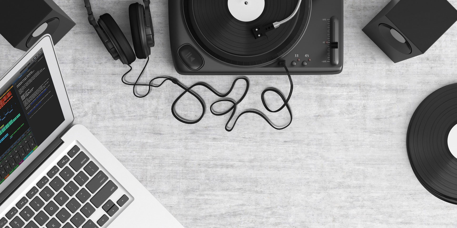 headphones with a turntable